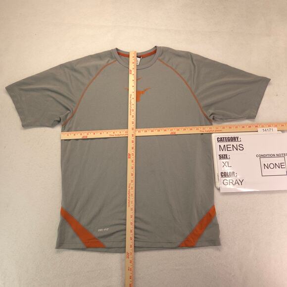 Nike Texas Longhorns College Football Shirt Mens Size Extra Large XL Gray Orange - Picture 5 of 9
